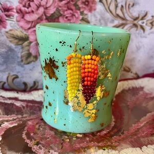 Colorful Beaded Corn Earrings